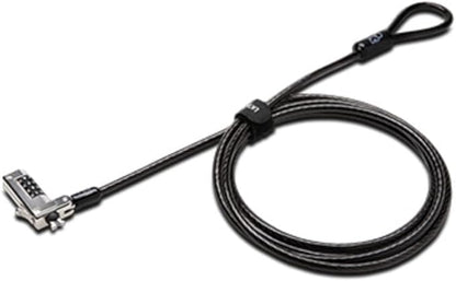 Kensington Slim Combination T-Bar Standard Lock Slot for Laptops, Security Computer Lock Cable, Resettable 4-wheel Number Code with 6 Foot Cable, K60600WW