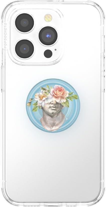 PopSockets Adhesive Phone Grip, Holder, Phone Stand, Light Blue - Floral Bust