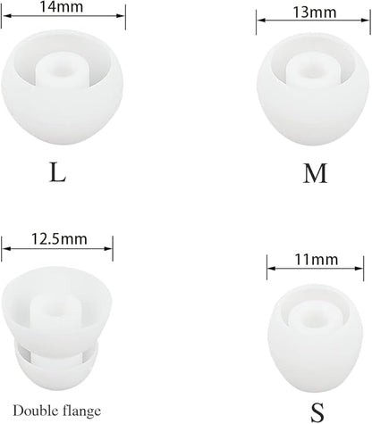 Earbud Tips Ear Tips Replacement Earbud Tips Earbud Replacement Tips Headphone Earbud Tips Earbud Tip Eartips Earbud Covers Compatible With Powerbeats Pro Beats Wireless Earphone 4 Pairs (White)