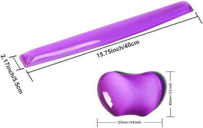 Silicone Gel Keyboard Wrist Rest Set Plus - ABRONDA Keyboard & Mouse Wrist Support Pad Office, Computer, Laptop, Mac - Durable, Comfortable and Pain Relief- Purple Set