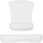 MOSISO Wrist Rest Support for Mouse Pad & Keyboard Set, Ergonomic Mousepad Non-Slip Base Home/Office Pain Relief & Easy Typing Cushion with Neoprene Cloth & Raised Memory Foam, White