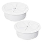 2 Pcs Desk Grommet 2-1/16" / 53 mm, Desk Hole Cover for Cables White, Cable Grommet ABS Plastic, Desk Hole Grommet for Home & Office Pc, Detachable Cable Cord Organizer