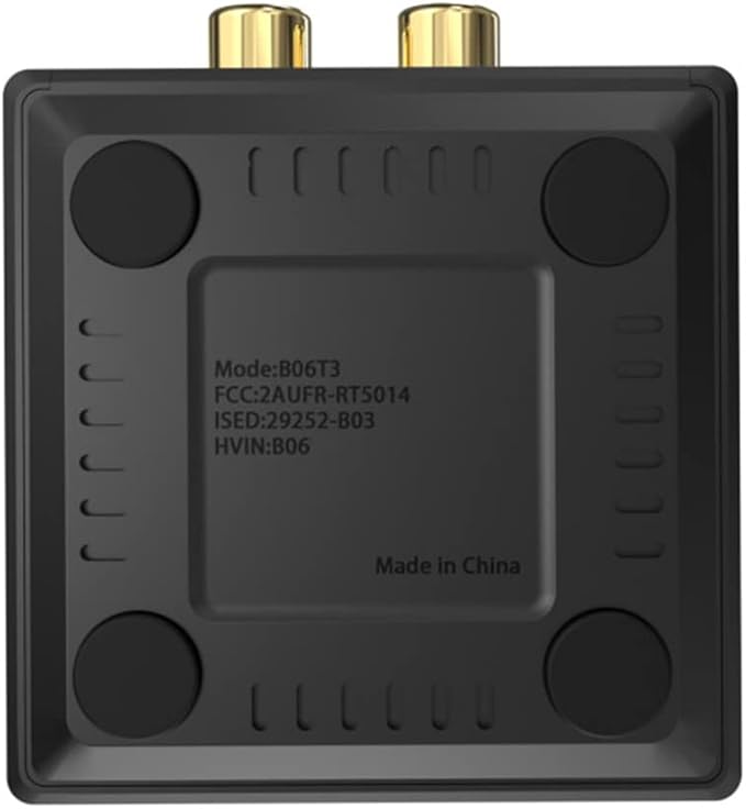 YMOO B06T3 Bluetooth 5.3 Receiver, 100ft RCA Bluetooth Audio Adapter for 3.5mm Jack AUX HiFi Home Stereo/Speaker from Smartphone/Tablet/Laptop,Dual Link for Two Speakers,SBC AAC Audio