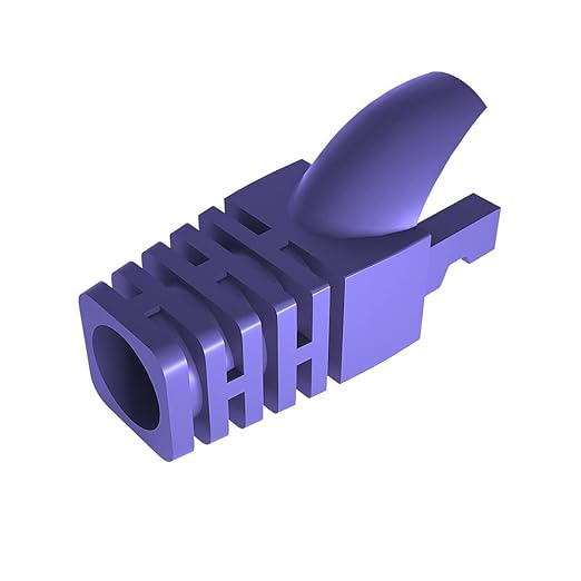 VIVOCH 50 Pcs Cat5 Cat5E Cat6 Strain Relief Boot, RJ45 Plug Connector Cover Modular Network Plug Connector Cap Cable Connector Boots, Purple