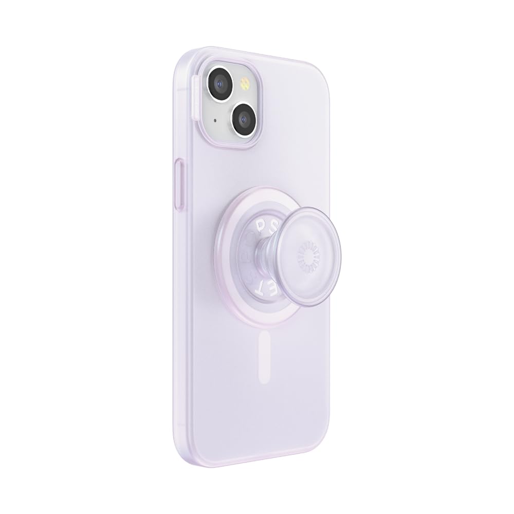 PopSockets iPhone 15 Pro Phone Case with MagSafe, Wireless Charging Compatible, White - Opalescent Clear