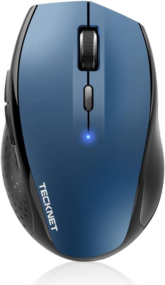 TECKNET Bluetooth Mouse, Wireless Silent 6 Buttons 2-Yr Battery, Blue