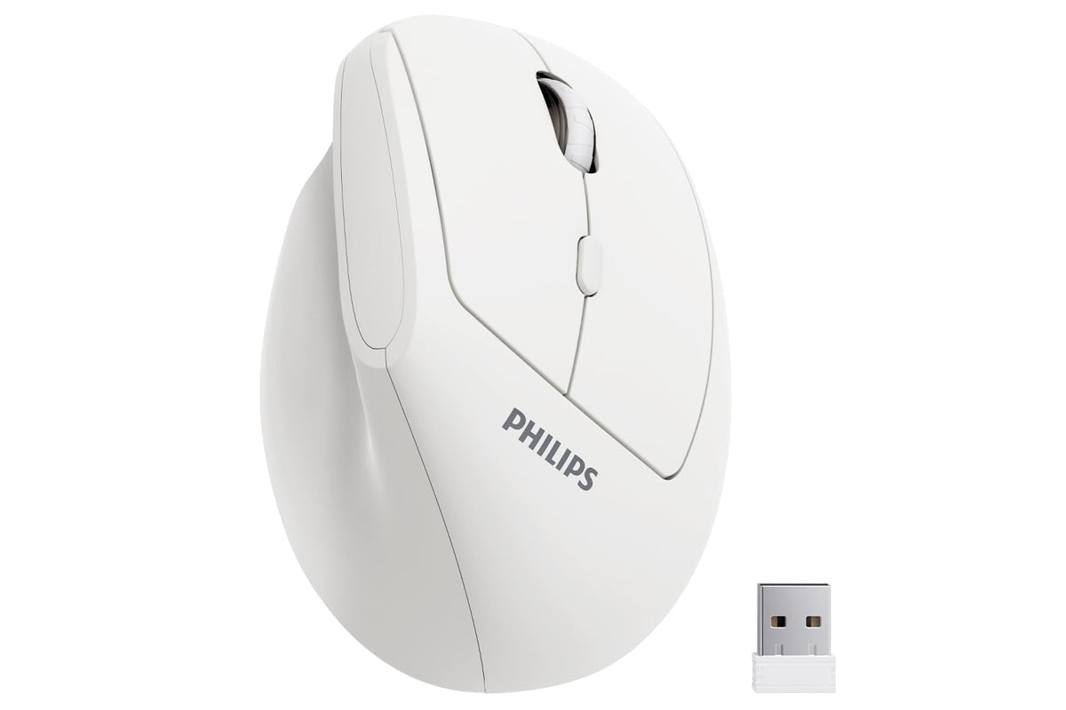 PHILIPS SPK7628 Ergonomic Mouse, Vertical Wireless Mouse for S/M Hands