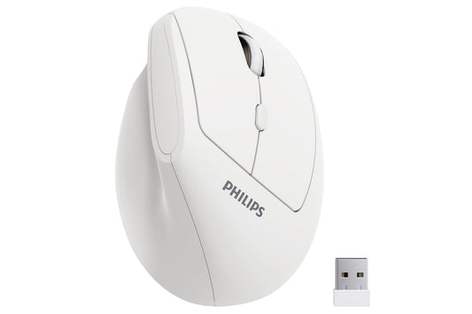 PHILIPS SPK7628 Ergonomic Mouse, Vertical Wireless Mouse for S/M Hands