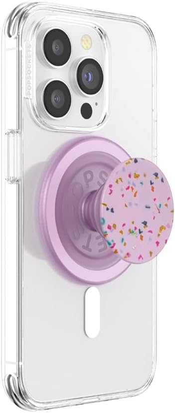 PopSockets Phone Grip for MagSafe, Magnetic Holder, Phone Stand, Pink - Circus Regrind Sugar Plum