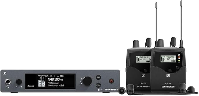Liquid Audio Sennheiser ew IEM G4-Twin-A Wireless in-Ear Monitoring System Bundle w/Pig Hog PHM10 8mm Mic Cable, 4-Pack Blucoil AA Batteries Polishing Cloth