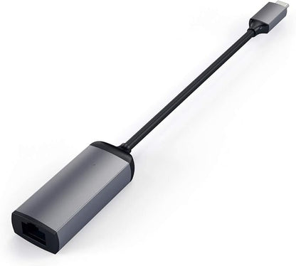 Satechi Aluminum Type-C Gigabit Ethernet Adapter - Compatible with 2022 MacBook Pro/Air M2, 2021 MacBook Pro M1, 2020 MacBook Air/Pro M1, 2021 iPad Pro M1 (Space Gray)