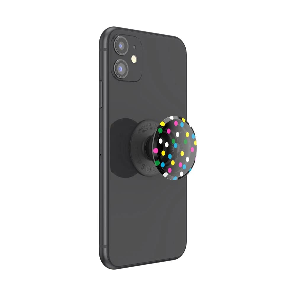 PopSockets Translucent Phone Grip with Expanding Kickstand, PopSockets for Phone, Translucent PopGrip - Black Disco