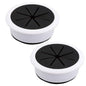 EASYEAH 2 Pcs Desk Grommet 2-1/16" / 53 mm, Desk Hole Cover for Cables Black and White, Cable Grommet ABS Plastic, Desk Hole Grommet for Home & Office Pc, Detachable Cable Cord Organizer