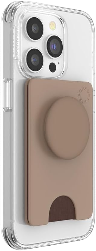 PopSockets Phone Wallet with Expanding Kickstand, Phone Card Holder, Cute PopSockets - Latte