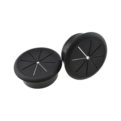 HAHIYO 2Pcs 2Inch/50mm Black ABS Plastic Eight-petaled Desk Grommet Wire Grommet Cable Management Cord Hole Cover Desk Wire Hole Insert Wire Organizer for Computer Office Home School Equipment Systems
