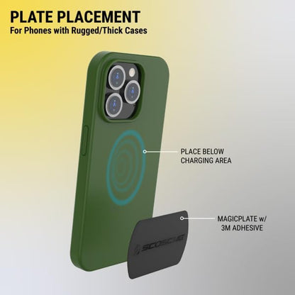 Scosche MPLT44THK2-BP0 MagicMount Replacement Metal Plate Kit for Phone, Extra Strong Thick Metal Plates for Magnetic Mount Cell Phone Holder for Car, Universal with All Devices, Phone Case, Black XL