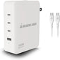 IOGEAR GearPower 145W Multiport Charger, GaN, 4 Port, USB-C Cable, iPhone 16, MacBook Pro/Air, iPad Pro, Google Pixel, Travel Wall Charger, Cable Included, GPAWC145W