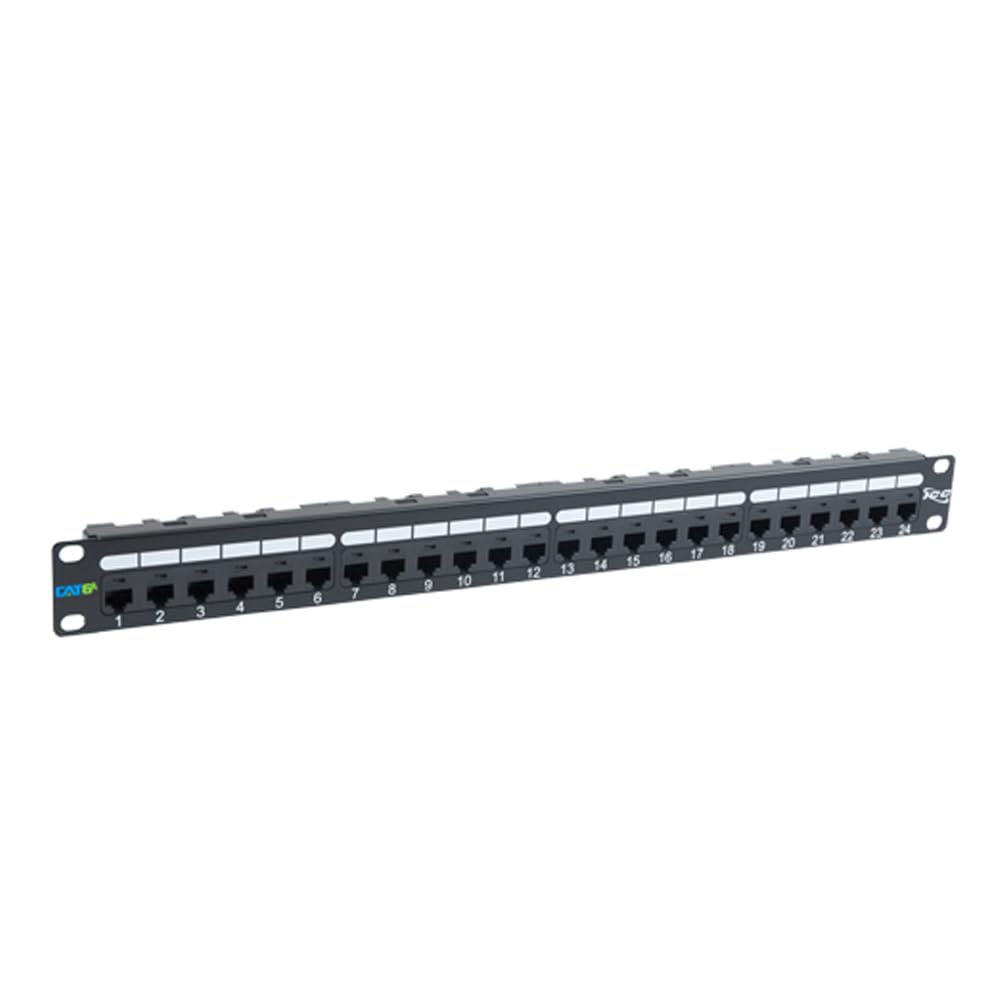 ICC CAT5e RJ45 Patch Panel, 24-Port 1U 19-Inch Rackmount, Black, 1-Pack