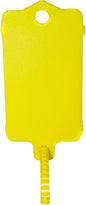 100pcs Reusable Blank Plastic Tags Ties Key Tags 1.45"*2.48" Serrated Tension Sealing Strap with Large Label Plastic Tie Mark Label Waterproof Hang Sign Write on Tag (Yellow, 100pcs)