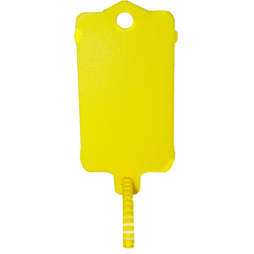 100pcs Reusable Blank Plastic Tags Ties Key Tags 1.45"*2.48" Serrated Tension Sealing Strap with Large Label Plastic Tie Mark Label Waterproof Hang Sign Write on Tag (5 Colors Mixed, 100pcs)
