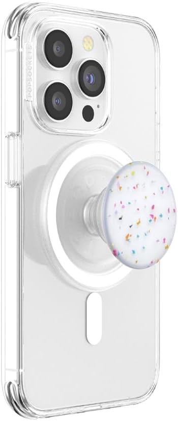 PopSockets Phone Grip for MagSafe with Kickstand, Magnetic Stand, Swappable Top, Secure Hold for iPhone MagSafe Cases, Phone & Tablet Grip - Circus Regrind Coconut Crème
