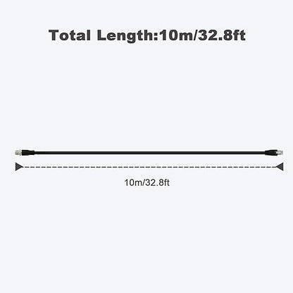 Alvin's Cables M12 X Coded 8 Pin Male to RJ45 Shielded Ethernet Cable M12 8 Position Cat6a Cable for Cognex Industrial Camera 10M/32.8ft