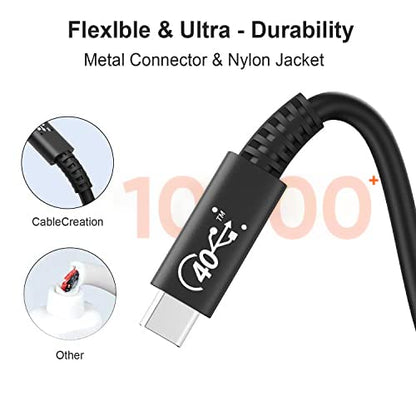 CableCreation USB 4 Cable for Thunderbolt 4/3, [USB-IF Certified] 2.6FT 40Gbps 100W USB C Cable, 8K 30Hz or Dual 4K 60Hz Video, Compatible with USB-C Docking Station, Hub, eGPU and More, 0.8M