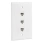 Ethernet Wall Plate, 3 Port Cat6 Female to Female Wall Jack Network RJ45 Keystone wall Outlet