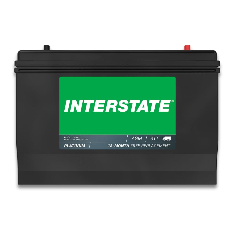 Interstate Batteries Marine/RV Battery 12V 100Ah 925CCA 1110CA Group 31 AGM