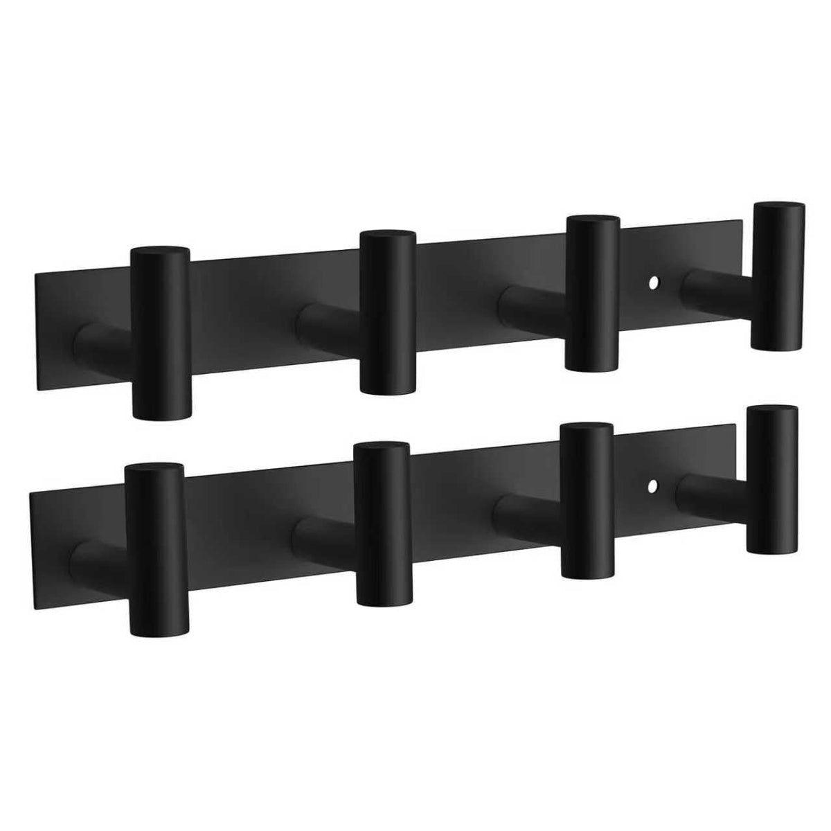 VAEHOLD Hat and Coat Wall Mount Rack - Hooks for Robes, Bags, Keys, and Towels - Bathroom Towel Hanger Organizer (White, “T“ Shape 3 Hooks 2 Pack)