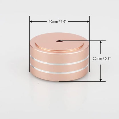 Audiocrast 4X HiFi Speaker Spikes Isolation Feet Pad, Aluminum 40x20mm Turntable Stand Feet Amplifier Shock Absorber Non-Slip Hi-End Floor Protector for Subwoofer DAC CD Turntable Amp