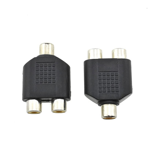 HAHIYO 3 RCA F-2x3.4 RCA F Stereo Plug Interconnect Audio One Male 3.4mm(1/8inch) Two Male 3mm(1/8inch) Adapter Splitter Good Signal Sound Snap Tight Not Wobble for Headphone Guitar Black 2pcs