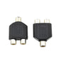 HAHIYO 3 RCA F-2x3.4 RCA F Stereo Plug Interconnect Audio One Male 3.4mm(1/8inch) Two Male 3mm(1/8inch) Adapter Splitter Good Signal Sound Snap Tight Not Wobble for Headphone Guitar Black 2pcs