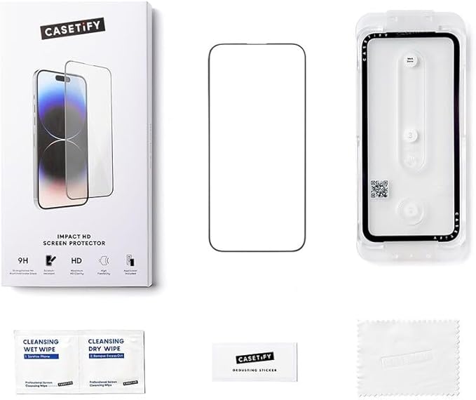 CASETiFY Impact HD Screen Protector [Strengthened 9H aluminosilicate glass, applicator included] for iPhone 16 Pro Max
