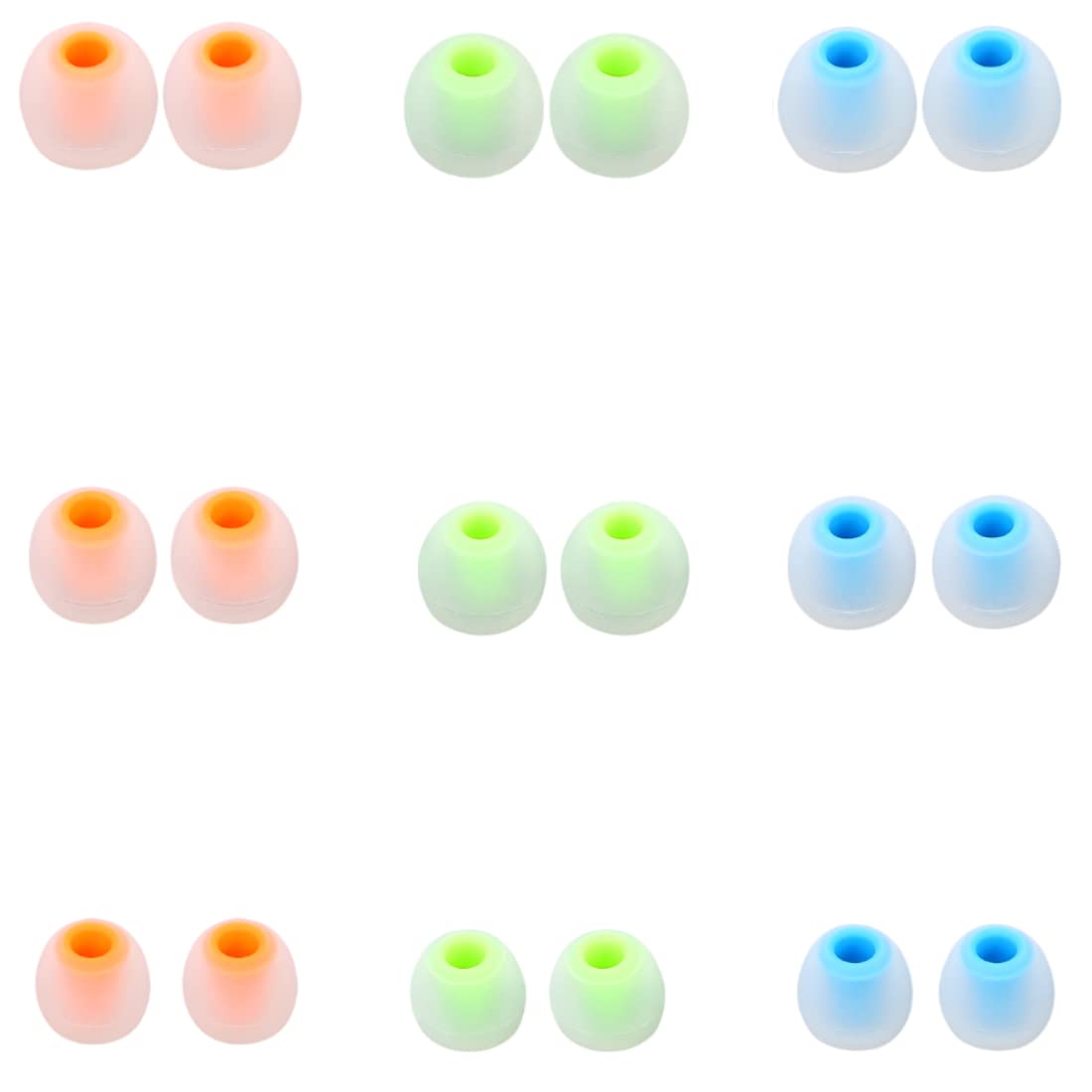 Earbuds Replacement Tips Silicone Earbud Tips Ear Gels Fit for Inner Hole from 3.8mm - 5.1mm Earphones 9 Pairs S/M/L