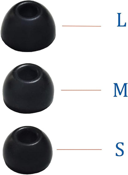 Silicone Ear Tips for Beats Studio Buds Tips Replacement Ear Earbuds Tips for Beats Studio Buds+/Fit Pro/Solo Buds Earbuds 6 Pairs LMS Black
