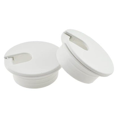 HAHIYO 2Pcs 1.38Inch/35mm White ABS Plastic U-Shaped Desk Grommet Wire Grommet Cable Management Cord Hole Cover Desk Wire Hole Insert Wire Organizer for Computer Office Home School Equipment Systems