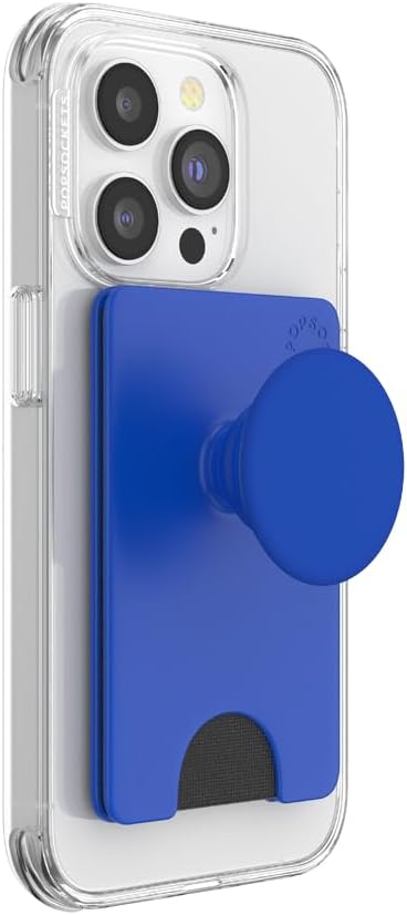PopSockets Adhesive Phone Wallet and Card Holder with Grip, Blue - Cobalt