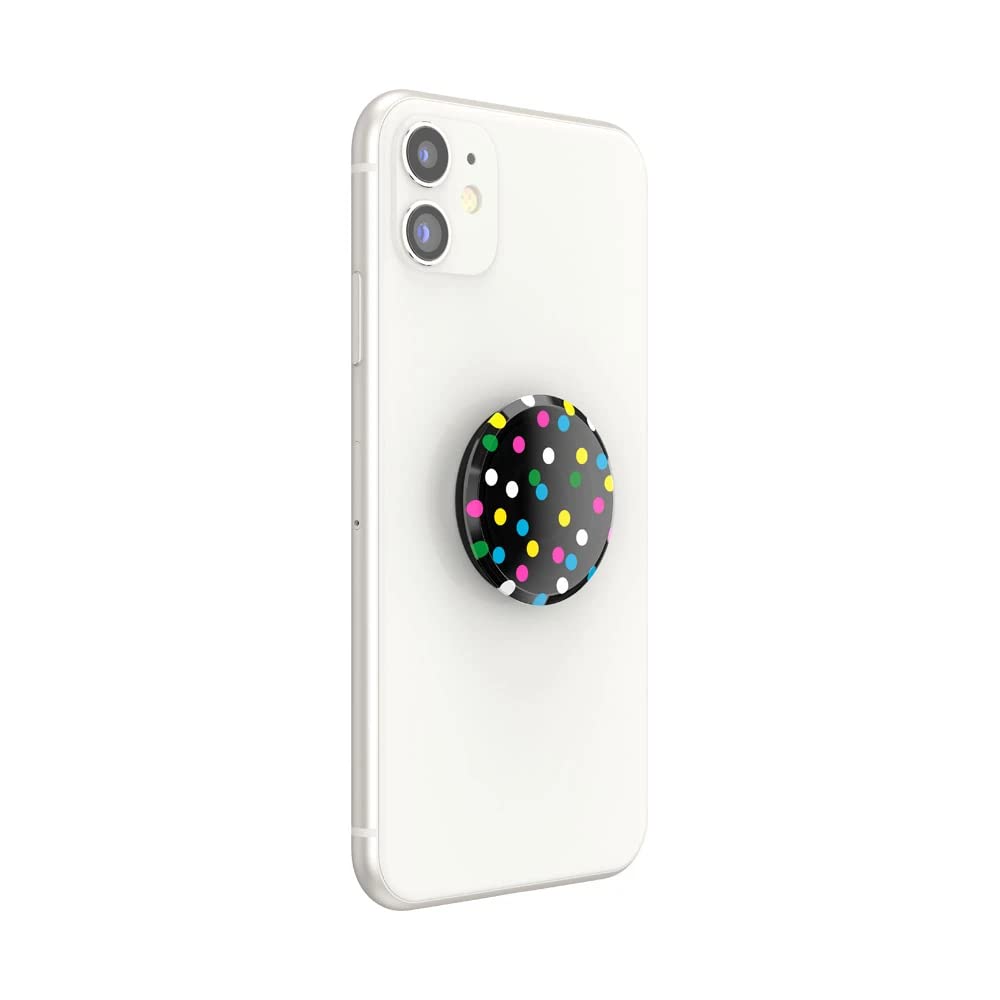 PopSockets Translucent Phone Grip with Expanding Kickstand, PopSockets for Phone, Translucent PopGrip - Black Disco