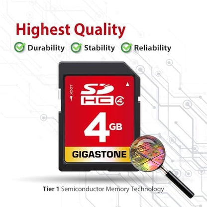 GIGASTONE 4GB SD Card 50 Pack SDHC Class 4 Memory Card for Photo Video Music Voice File DSLR Camera DSC Camcorder Recorder Playback PC Mac POS 50pcs in Pack (Pack of 50), with 50 Mini Cases