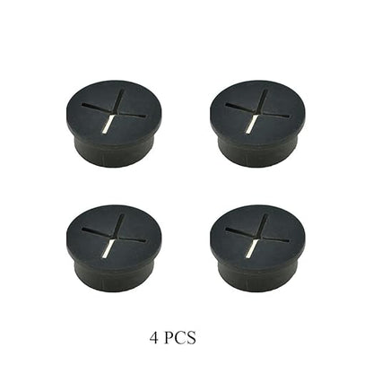 HAHIYO 4Pcs 1Inch/25mm Black Flexible Rubber Desk Grommet Wire Grommet Cable Management Cord Hole Cover Desk Wire Hole Insert Wire Organizer for Computer Office Home School Equipment Systems