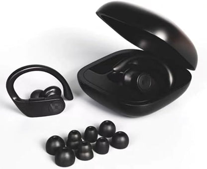 8 Pairs Replacement Silicone Earbuds Tips for Powerbeats Pro & Beats Flex/BeatsX Headphones, 4 Sizes Soft Flexible Noise Reduction Eartips Compatible with Beats Flex Earbuds Replacement Tips (Black)
