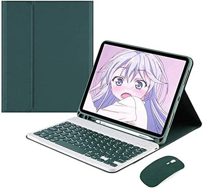 AnMengXinLing Keyboard Case for iPad mini 7th(A17 Pro) 2024/Mini 6th Generation with Mouse,Case for iPad mini7/mini6 with Detachable Wireless Keyboard Pencil Holder Slim Smart Cover, Teal