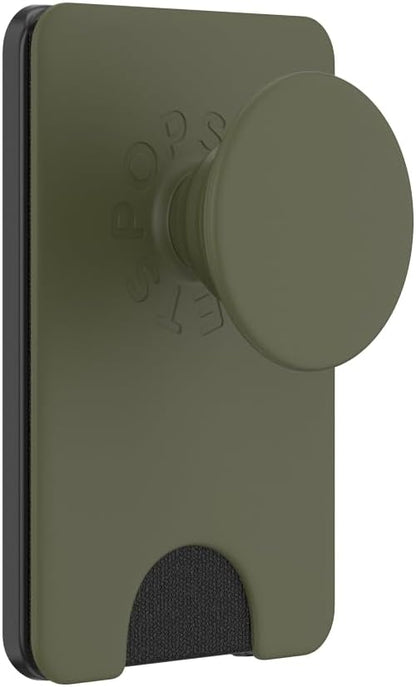 PopSockets Phone Wallet with Expanding Grip and Adapter Ring for MagSafe, Phone Card Holder, Wireless Charging Compatible, Wallet Compatible with MagSafe - Fatigue