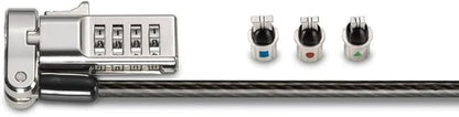 Kensington Universal 3-in-1 Combination Laptop Lock, Computer Security Locking Cable - Resettable Version (K62316WW), Black
