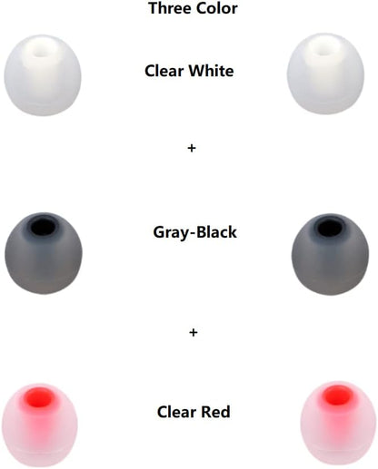 Silicone Earbud Tips Earbuds Replacement Ear Tips Gels Bud for Popular in-Ear Headphones Other Inner Hole from 3.8mm - 5.1mm Earphones 9 Pairs S/M/L
