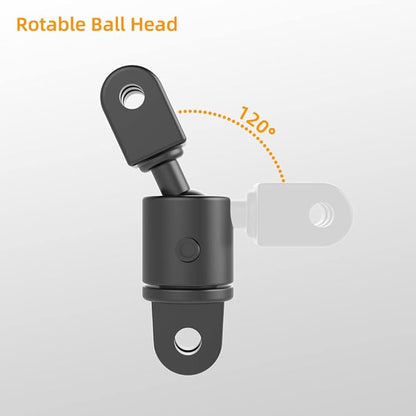 Aluminum 360 Degree Rotation Camera Mount, Metal Bracket Adapter Compatible with GoPro Hero 13/12/11/10/9/8/7, DJI Action 5Pro/4/3, Sony and Other Action Cameras (Adjustable Adapter Mount)