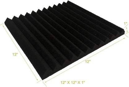 96 Pack Black/purple 12 "X 12 "X1" Acoustic Panels Studio Soundproofing Foam Wedge Tiles,