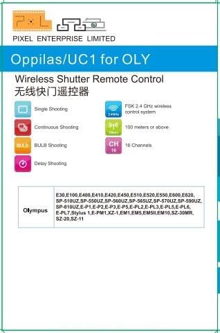 Pixel 2.4GHz Wireless Remote Shutter Release UC1 for Olympus RM-UC1 E-M1 E-M5 E-M5-II E-M10 E-M10-II Pen-F EPL8 EPL7 EPL6 EPL5 EPL3 EPL2 EP5 EP3 E400 E410 E420 E450 E510 E520 E550 E600 E620 590UZ Dslr