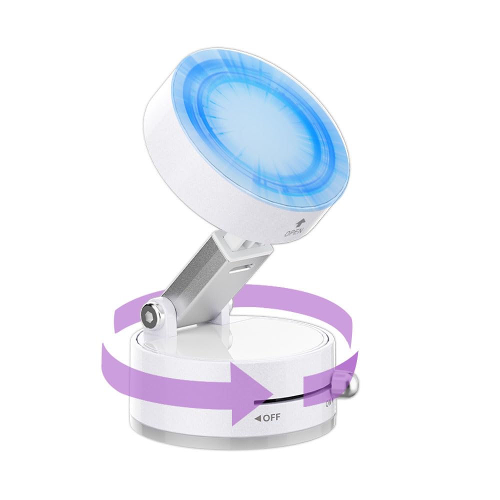 ROARADE Magnetic Phone Holder for Car, [360° Rotatable] Phone Mount with Strong Suction Cup & Retractable Stand, Foldable Phone Holder for iPhone 16/15/14/13 and All Smartphone (White)